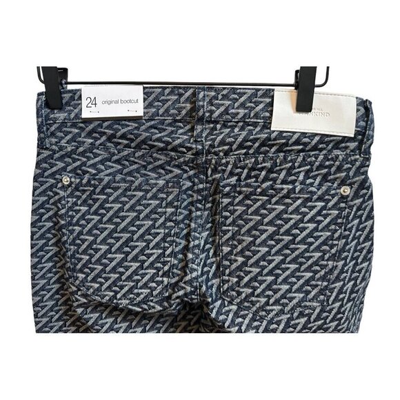 Seven 7 For All Mankind Logo Trucker Bootcut Jaquard Jeans Sz 24 NEW Low Rise - Picture 6 of 6